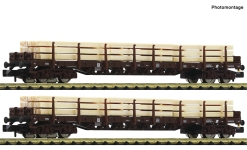 Fleischmann 6660048 - N - 2-tlg. Set Rungenwagen Holztransport, ÖBB, Ep. V